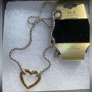 NWT Gold&Silver heart necklace